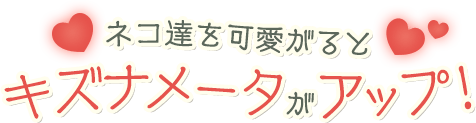 ネコ達を可愛がるとキズナメーターがアップ！